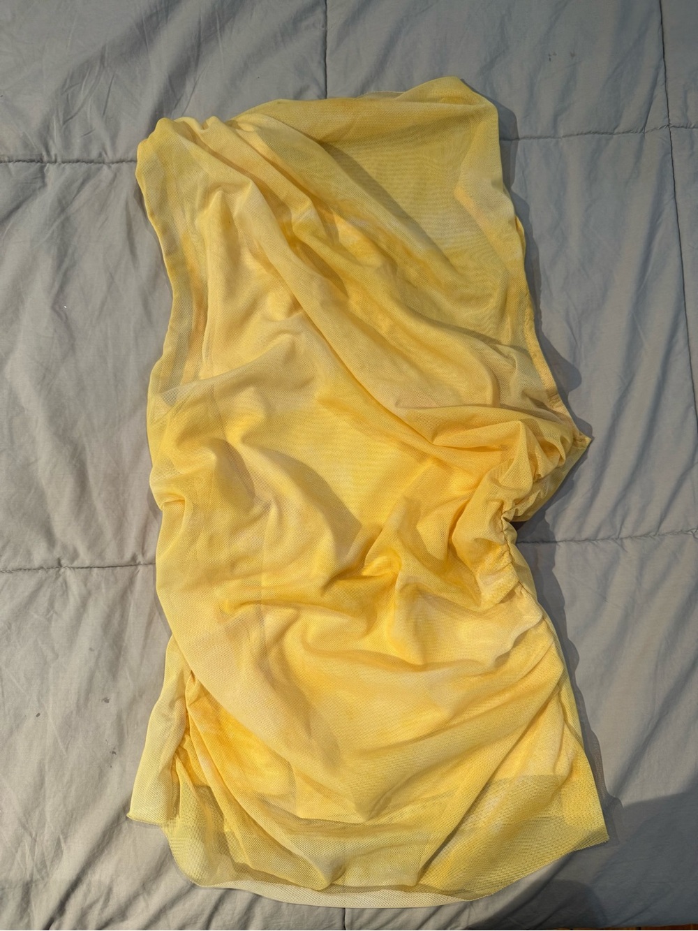 Zara Light Yellow Sheer Mesh Top